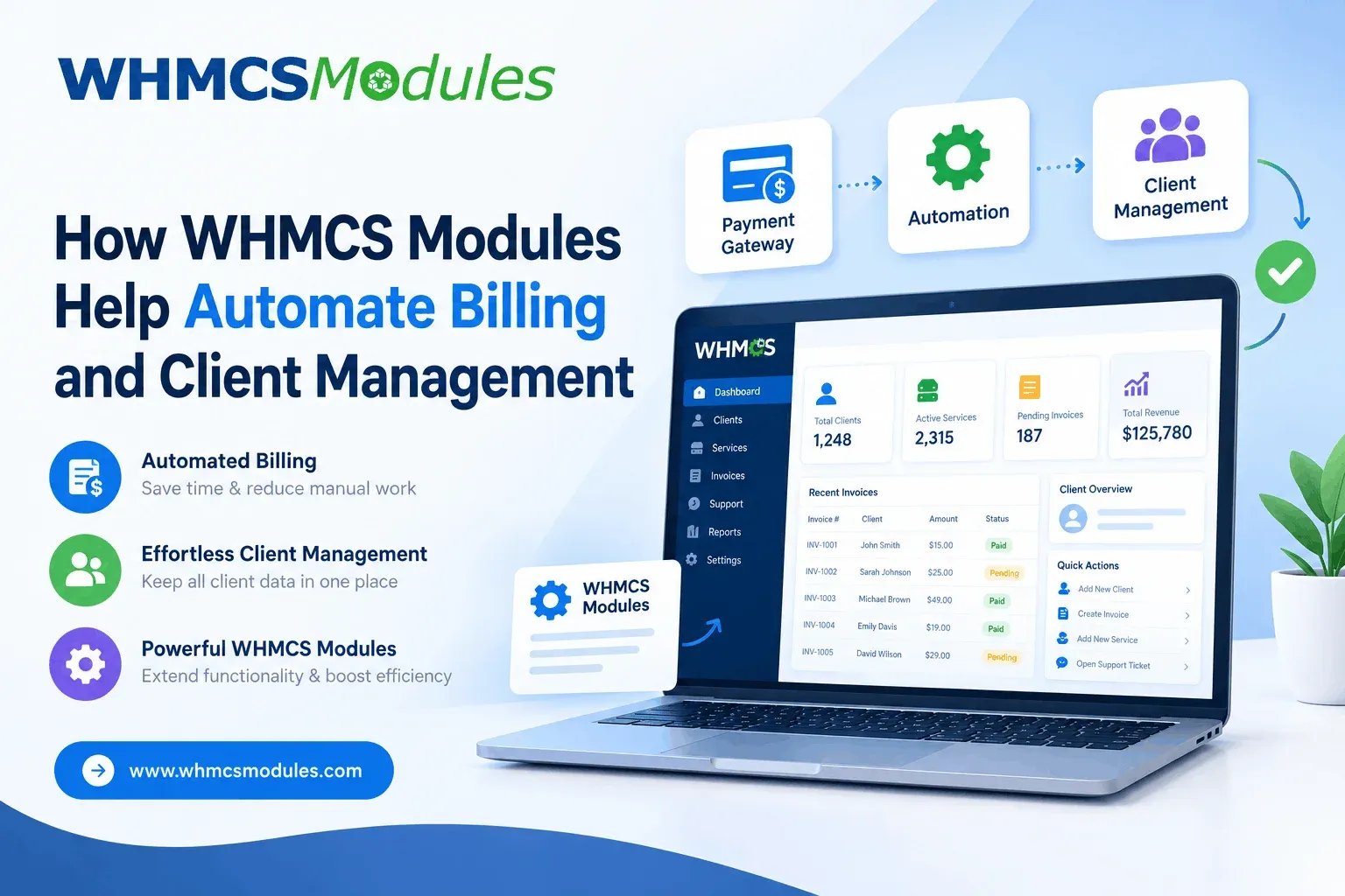 How WHMCS Modules Help Automate Billing and Client Management